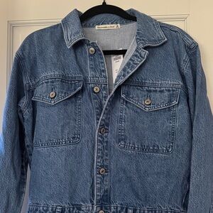 Abercrombie & Fitch Light Blue Long Sleeve Denim Dress with Pockets
